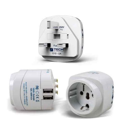 Travel Blue adapter i USB punjač dual Europa za UK (948) slika 1