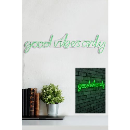 Wallity Ukrasna plastična LED rasvjeta, Good Vibes Only - Green slika 3