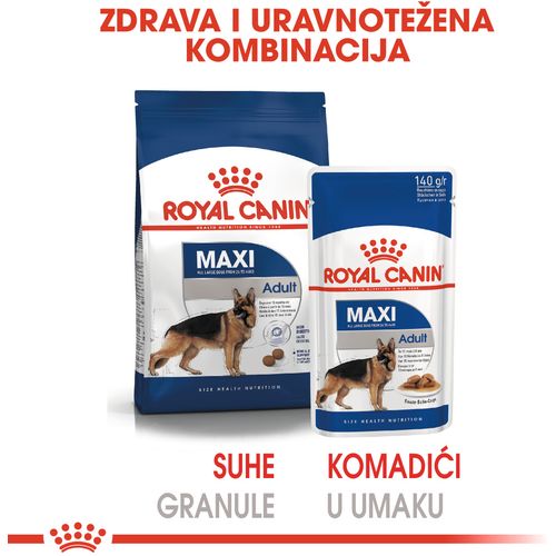 ROYAL CANIN SHN Maxi adult vrećice za pse, potpuna hrana za odrasle pse velikih pasmina (od 26 do 44 kg, od 15 mjeseci do 8 godina starosti, 10x140g slika 3
