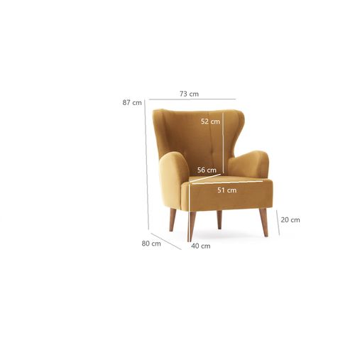 Karina - Gold Gold Wing Chair slika 7