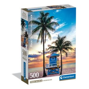 Clementoni CL35574 Puzzle 500 PLAŽA U MIAMIJU, 500kom