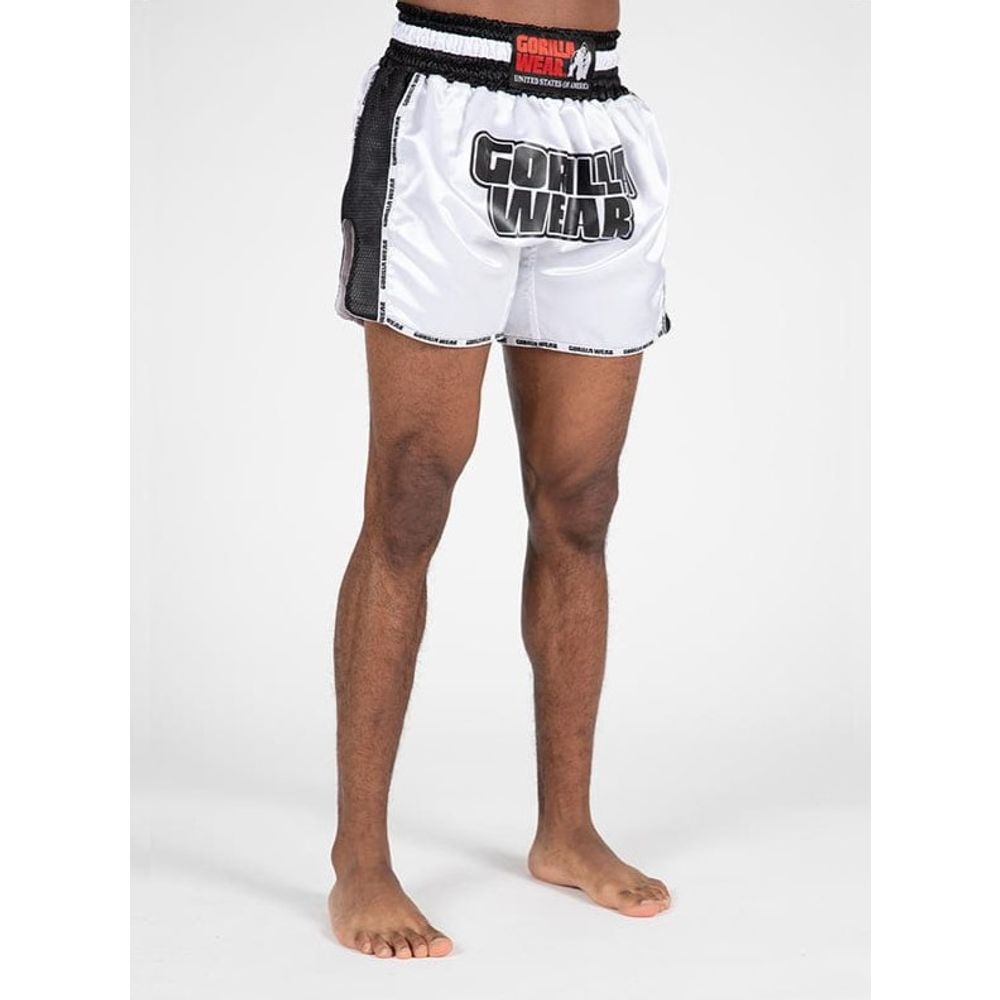 Gorilla Wear PIRU Muay Thai Šorc, Bijeli slika 3