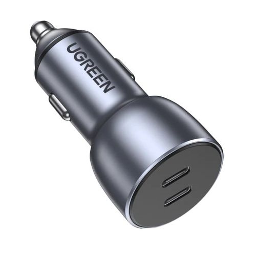 Auto punjač UGREEN, 50W, USB-C PD+USB-C PD, sivi slika 1