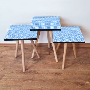 Nesting Table 3Shp220 - Plave i bijele boje (3 komada)