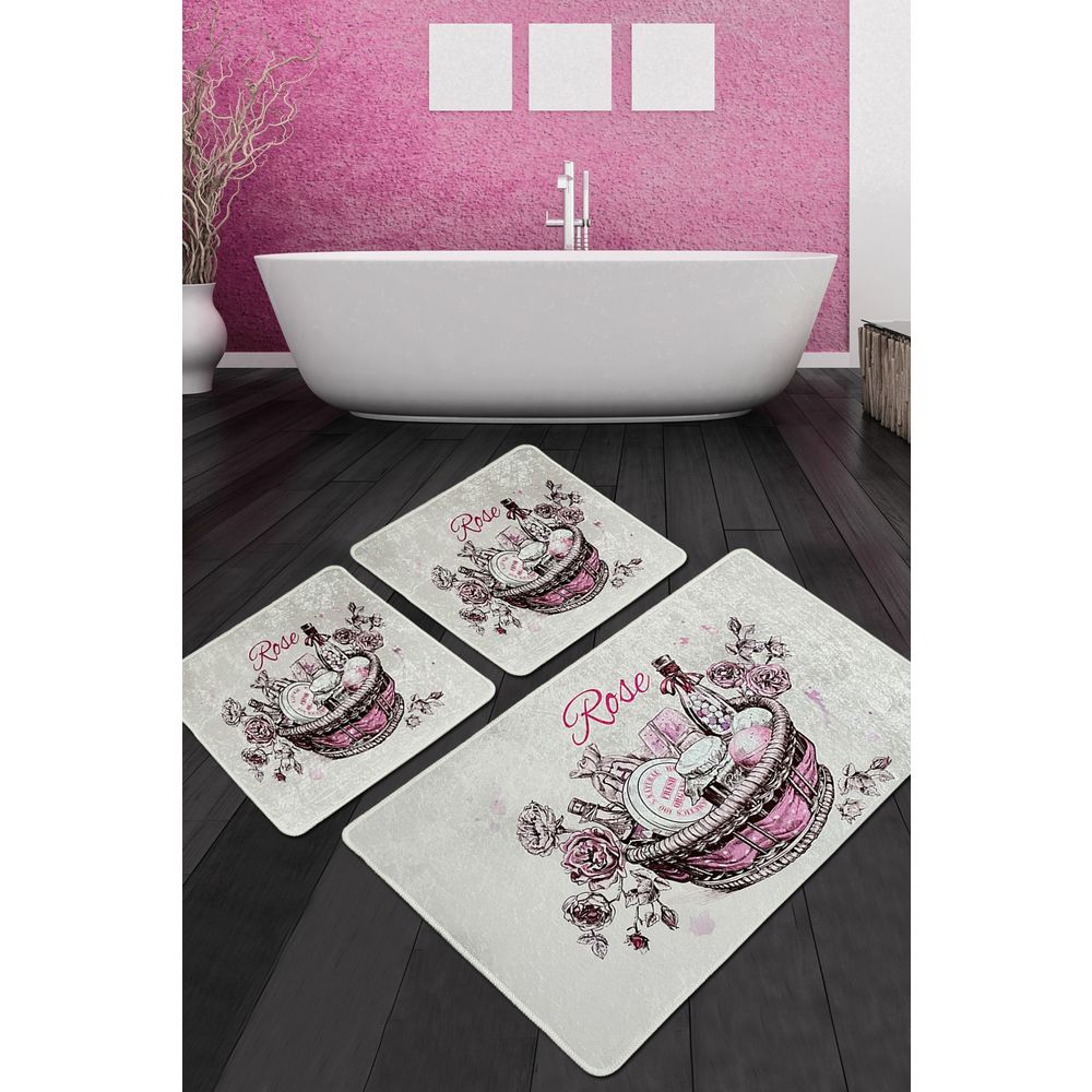 Set Kupatilskih Prostirki Rose Basket Djt Multicolor (3 Dijela) slika 1