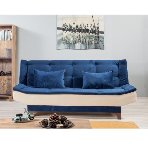 Kelebek - Blue, Cream BlueCream 3-Seat Sofa-Bed slika 1