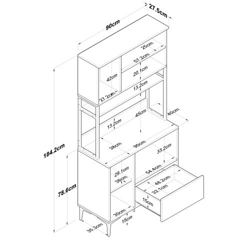 JE159 - 3253 WhiteWalnut Multi Purpose Cabinet slika 14