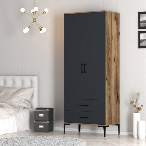 Kumsal T - Walnut, Anthracite Walnut
Anthracite Wardrobe slika 3