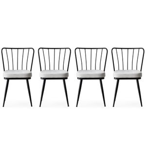 Yıldız - 940 V4 Black Chair Set (4 Pieces)