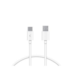 KSIX, kabel za punjenje i prijenos podataka, USB-A na USB-C 12 W, 1.0m, bijeli