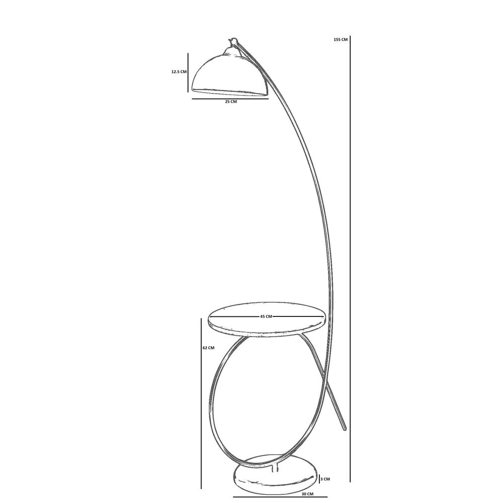 Opviq Podna lampa 453, zlatna slika 4