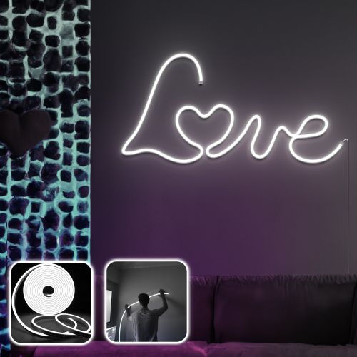 Opviq Dekorativna zidna led rasvjeta Love in Love - Large - White slika 1