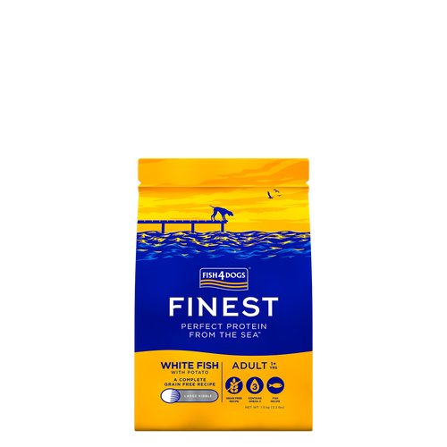 Fish4Dogs Finest White fish Adult, Large Kibble - velike granule, bijela riba 1.5 kg slika 1