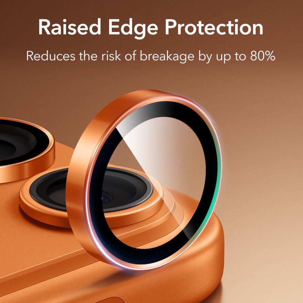 ESR Armorite zaštitno staklo za kameru za iPhone 17 Pro / Max / 15 Pro / Max / 16 Pro / Max - narančasto slika 3