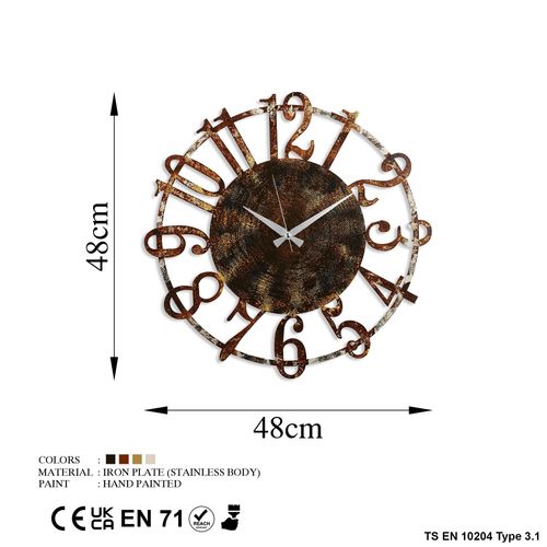 Wallity Ukrasni metalni zidni sat, Metal Wall Clock 15 - 2 slika 7