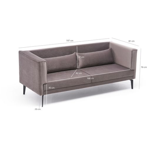 Atelier Del Sofa Trosjed, Svijetlo siva, Ardosa - Light Grey slika 7