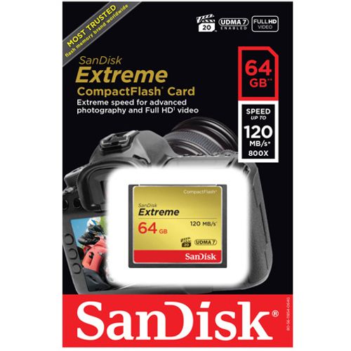 SanDisk CF 64GB Extreme 120MB/s, 85Mb/s UDMA7 slika 3