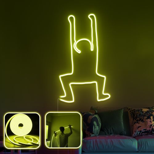 Opviq dekorativna zidna led svjetiljka, Happiness - XL - Yellow slika 2