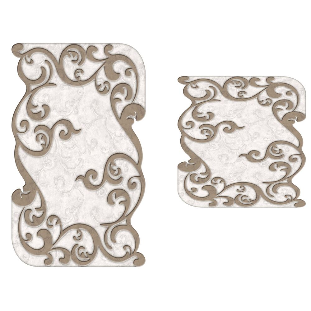 Set Kupatilskih Prostirki Beige & White (2 Komada) slika 3
