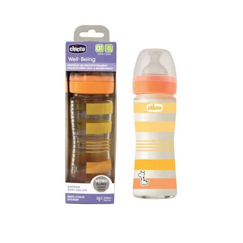 Chicco Wb Staklena Flašica 240Ml, Silikon,Uni. slika 1