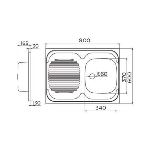 Metalac inox nasadni sudoper Standard D Ø60 slika 3