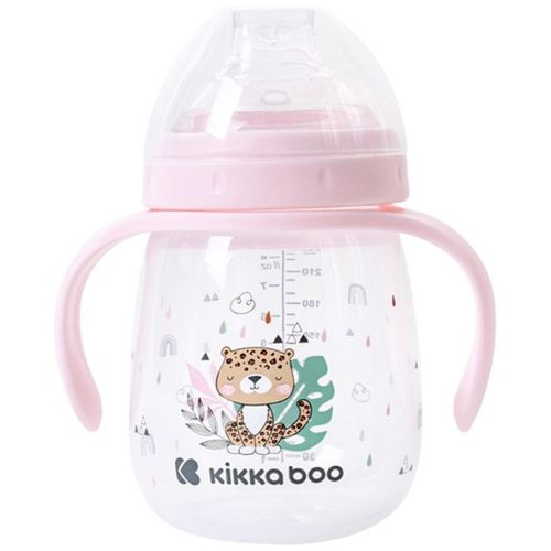 Kikka Boo Flašica/Čaša sa silikonskim grlom Savanna 240ml 6m+ Pink slika 1