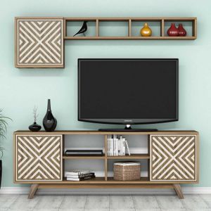 Woody Fashion TV jedinica, İnci - Walnut, Cream