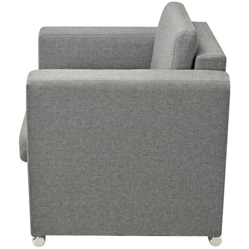 Trodijelni set sofa od tkanine svijetlosivi slika 7