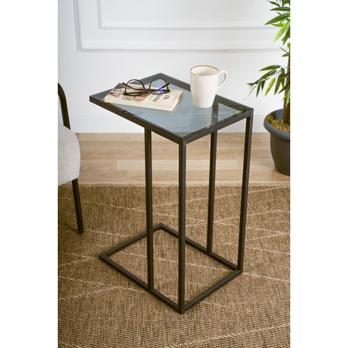 Alaska C - Smoked Glass Black Side Table slika 2