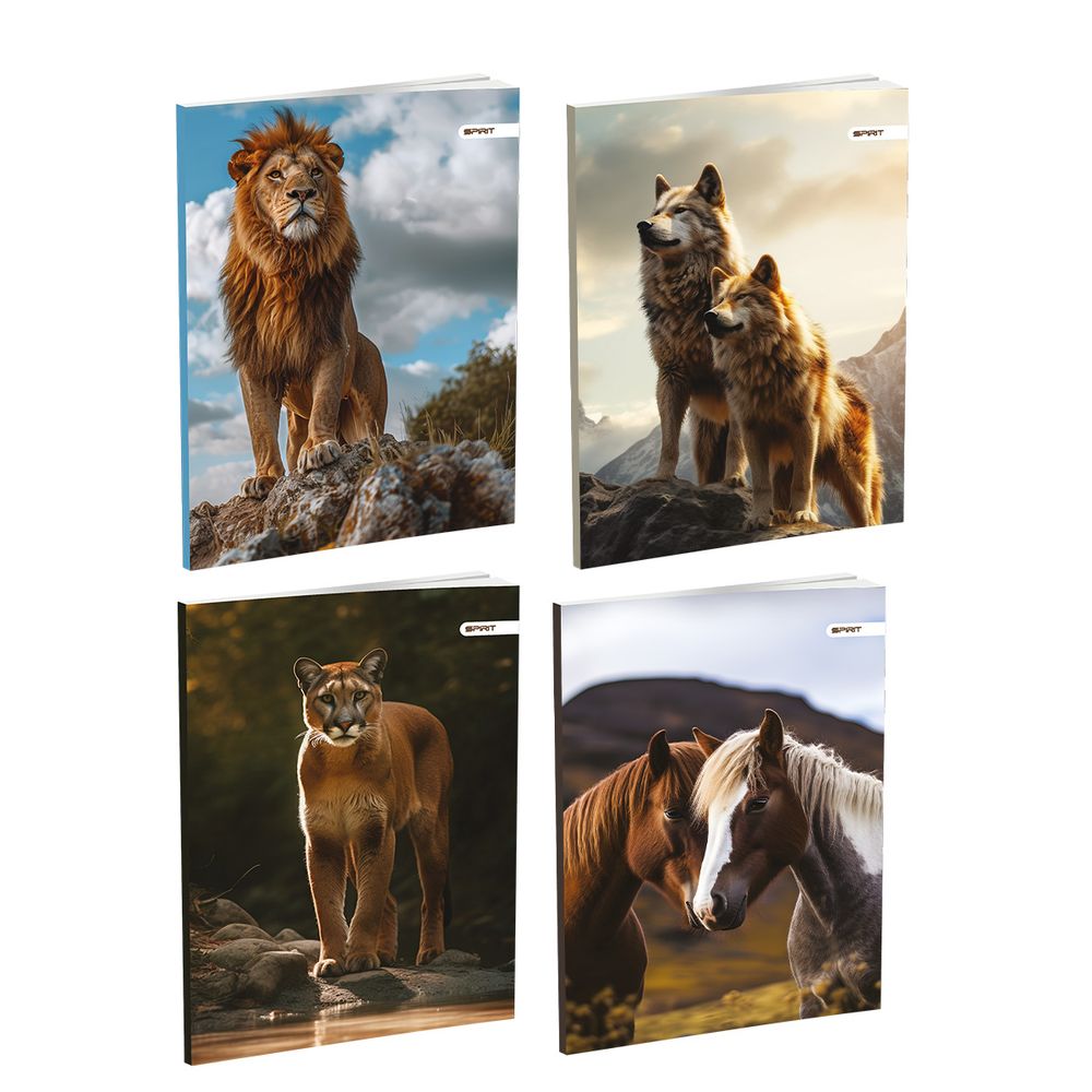 Spirit Sveska A4 ''Wild Animals'', meki povez, 52 karo lista slika 1