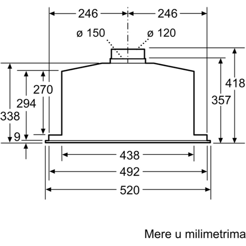 Bosch DHL575C Serija 6, Ugradni aspirator, Širina 52 cm slika 9