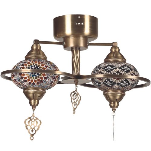 Yeni Macellan Mozaik Camlı 2 Li - 7788-2 Multicolor Chandelier slika 1