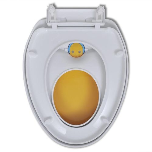 Toaletna daska s mekim zatvaranjem za djecu i odrasle bijelo-žuta slika 7
