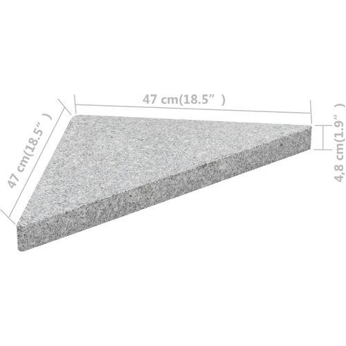 Utezi za suncobran 4 kom sivi granitni trokutasti 60 kg slika 21