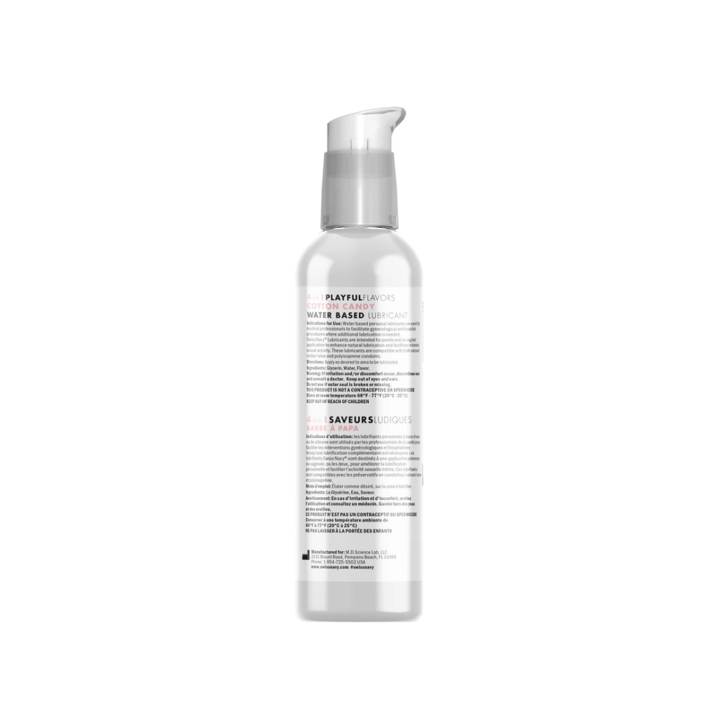 Swiss Navy 4 u 1 lubrikant s okusom šećerne vune - 4 fl oz / 118 ml slika 2
