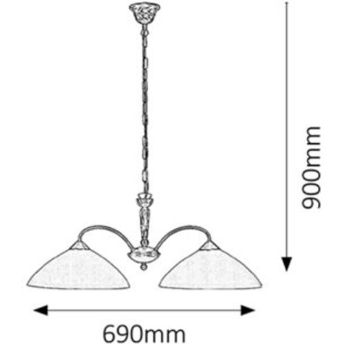 Rabalux Regina visilica E27 2x60W bronza Klasična rasveta slika 2