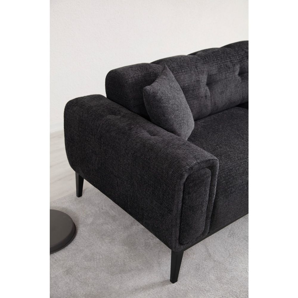 Athena 3-Sjedalni Crni Sofa na Razvlačenje slika 9
