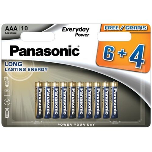 PANASONIC baterije LR03EPS/10BW-AAA 10 kom 6+4F Alkalne Every Day slika 1