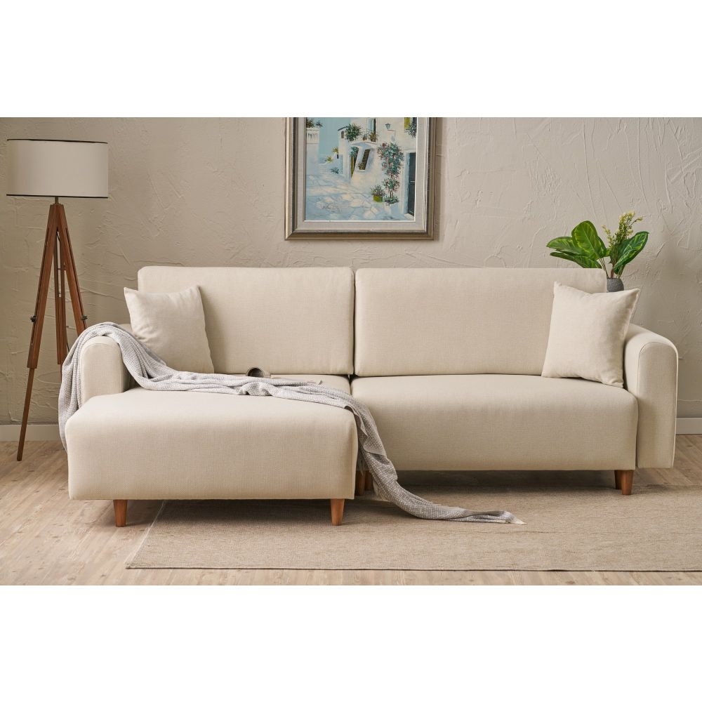Mane Left - Krem Krem Kutna Sofa na Razvlačenje slika 2