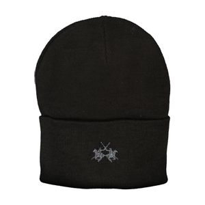 LA MARTINA BLACK MEN'S BEANIE