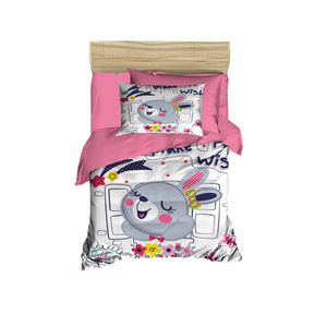 PH149 Pink
White
Grey Baby Quilt Cover Set