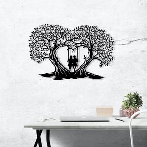 Dekorativni Metalni Zidni Ukras 'Love' u Crnoj Boji