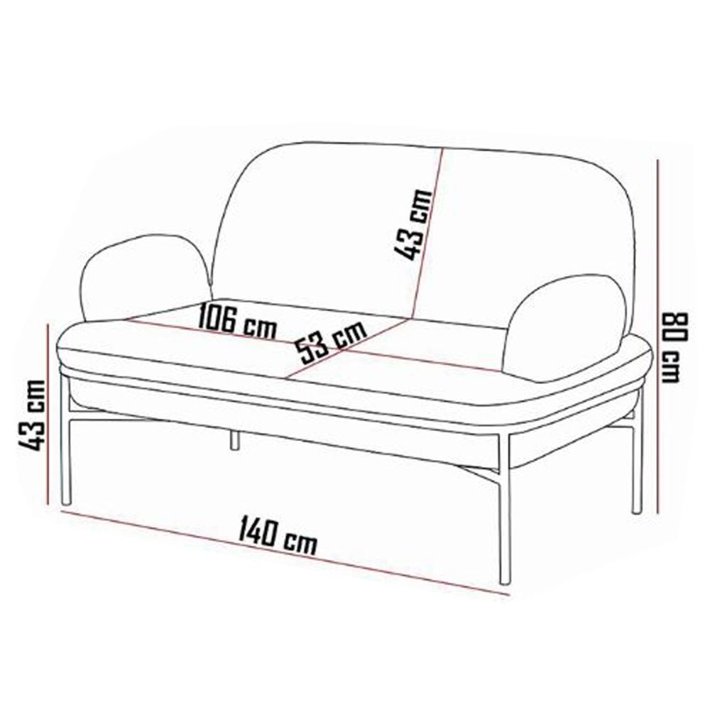 Dvosjed Sofa Aster - bijela boja slika 5
