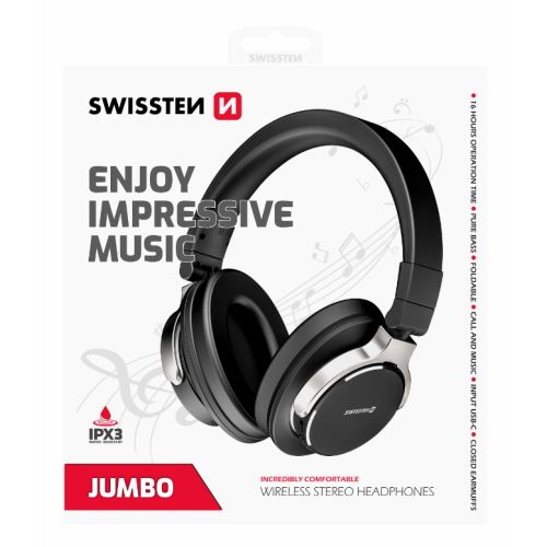 SWISSTEN slušalice Bluetooth, mikrofon, Handsfree, naglavne, crne JUMBO slika 4
