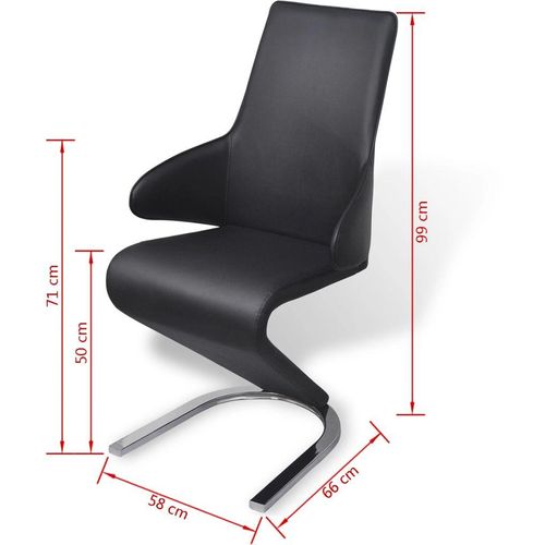 Blagovaonske stolice od umjetne kože 6 kom crne slika 2