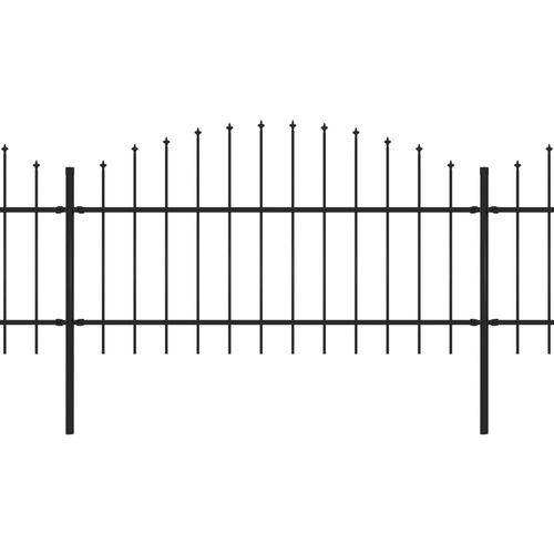 Vrtna ograda s ukrasnim kopljima (1-1,25) x 15,3 m čelična crna slika 18