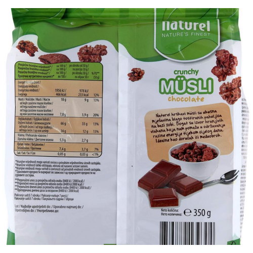 Naturel Crunchy muesli čokolada 350g slika 2