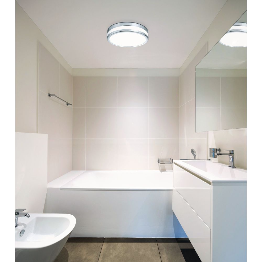 Eglo Palermo Plafonjera/1, LED, 24W, 2100lm, IP44, Promjer 295mm, Krom/Bijela slika 7