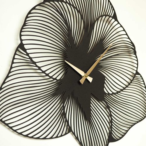 Azalea Metal Wall Clock - APS039 70 - Black Black Decorative Metal Wall Clock slika 5