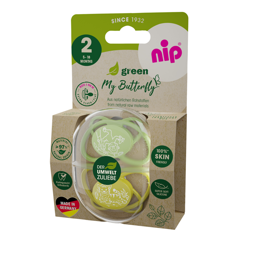 nip® Duda varalica My Butterfly Green 5-18mj (veličina 2) - Silikon, 2kom Zelena slika 4